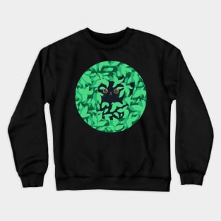 kawaii cat surrounded by leaves Crewneck Sweatshirt